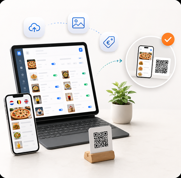 Stap 1: QR-menukaart invullen – gerechten, prijzen en categorieën toevoegen