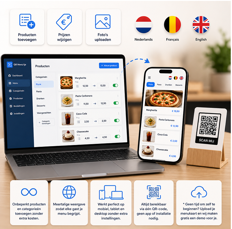 QR-menukaart aanmaken in 5 minuten – gerechten en prijzen toevoegen in QR Menu’tje